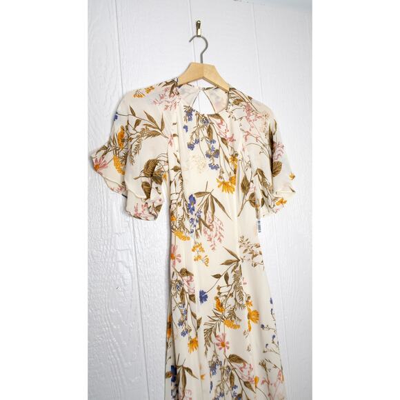 REFORMATION CARLOTTA Maxi Flutter Sleeve Dress in Frolic US 0 NWT - Picture 6 of 12